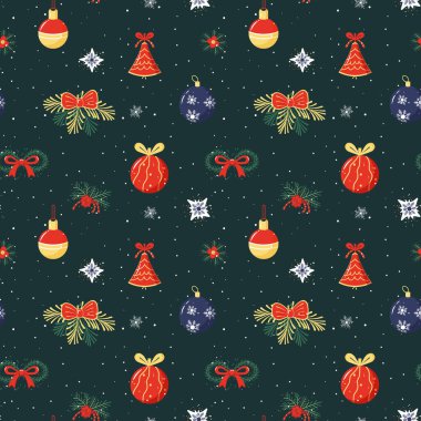 Noel desenli, kışın pürüzsüz deseni. Noel vektör modeli. Kış arkaplanı