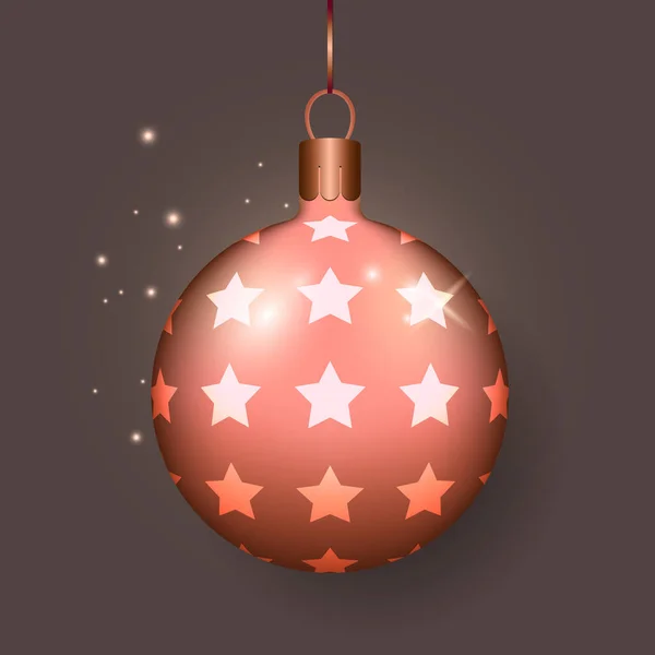 Weihnachtskugel Vektordesign Neujahrsball Rot Und Rosa Zur Weihnachtsdekoration — Stockvektor