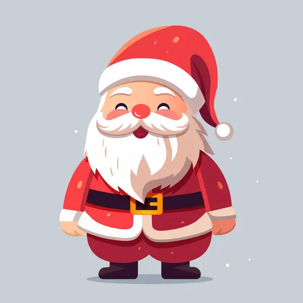 Glücklicher Weihnachtsmann Lächelt Vektor Illustration Der Cartoon Weihnachtsmann Figur — Stockvektor