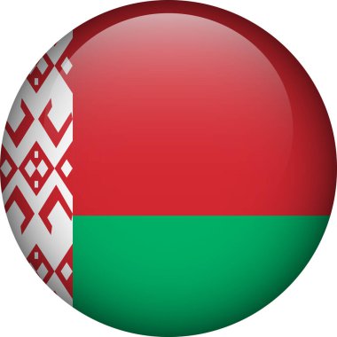 Belarus bayrak düğmesi. Beyaz Rusya 'nın amblemi. Vektör bayrağı, sembol. Renkler ve doğru orantı.