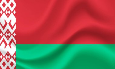 Beyaz Rusya bayrağı. Belarus 'un sembolü. Vektör bayrağı çizimi. Renkler ve doğru orantı. Belarus arka planı. Beyaz bayrak. Sembol, simge.