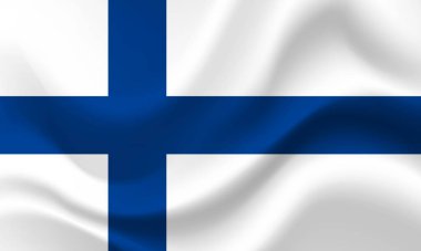 Finlandiya temsilcisi. Finlandiya bayrağı. Fin geçmişi, afiş. Sembol, simge