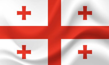 Vektör Georgia bayrağı. Georgia bayrağı. Georgia bayrağı çizimi, geçmiş. Gürcistan sembolü, simge.