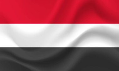 Vektör Yemen bayrağı. Yemen bayrağını salladı. Yemen amblemi, simge.