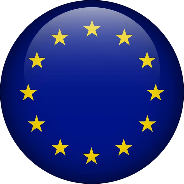 欧罗巴旗按钮 欧洲联盟的标志 矢量旗 颜色和比例正确 — 图库矢量图片