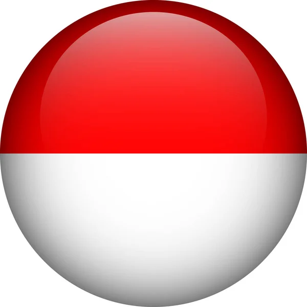 Tlačítko Indonésie Znak Indonésie Vektorová Vlajka Symbol Barvy Proporce Správně — Stockový vektor