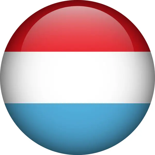 Tlačítko Lucemburské Vlajky Znak Lucemburska Vektorová Vlajka Symbol Barvy Proporce — Stockový vektor