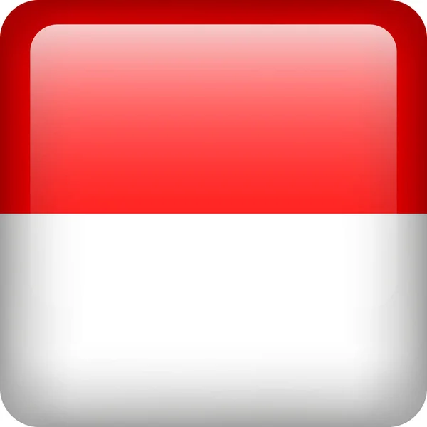 Tlačítko Indonésie Náměstí Znaku Indonésie Vektorová Indonéská Vlajka Symbol Barvy — Stockový vektor