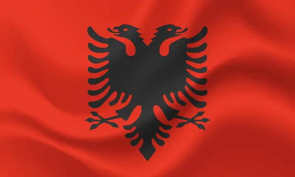 Векторный Флаг Албании Флаг Албании Эмблема Албании Икона — стоковый вектор