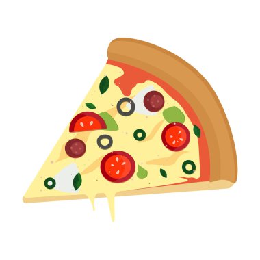 Eritilmiş peynirli pizza, domates, zeytin, sosis, soğan, fesleğen