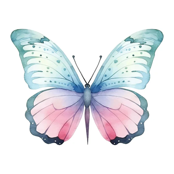 Egzotyczny Motyl Akwarelowy Ilustracja Wektora Ręcznie Rysowanym Motylem Ćmą Wizerunek — Wektor stockowy