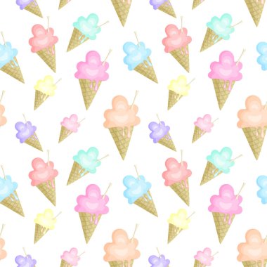 Dondurması olmayan desen. Vektör Tatlı Tatlılar