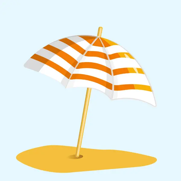 Vector Beach Umbrella Orange White — Stock Vector