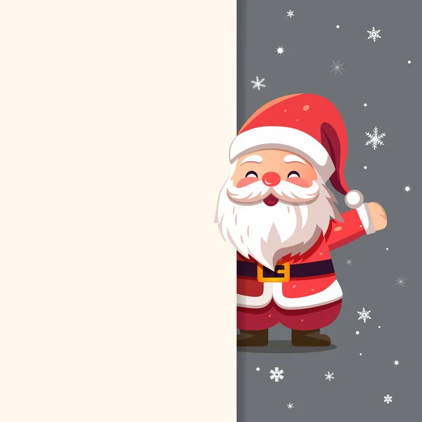 Weihnachtsrahmen Plakat Mit Weihnachtsmann Neues Jahr Frohe Weihnachten Design Winterkarte — Stockvektor