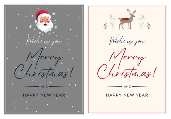 Набор Рождественских Рамок Минималистский Стиль Плаката Новый Год Рождеством Простая — стоковый вектор
