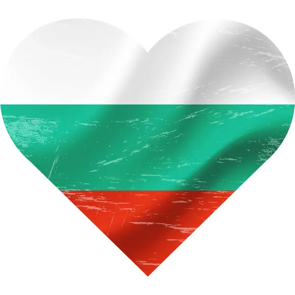 Bulgaria Flag Heart Shape Grunge Vintage Bulgarian Flag Heart Vector — Stock Vector