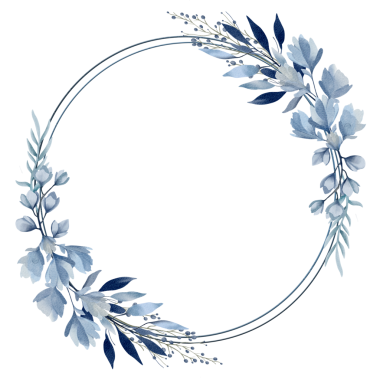 Botanik suluboya çerçevesi, düğün davetiyeleri, posterler ve kartlar için çelenk. Suluboya bitkileri şablon, mavi pastel renkler