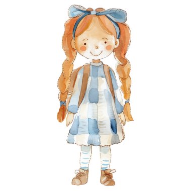 Suluboya kız. Suluboya bebek dimdik ayakta duruyor. Tatlı bebek.