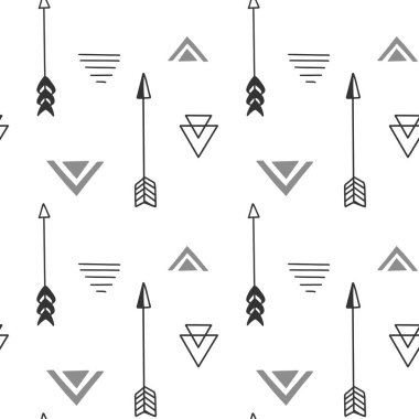 Basit oklarla tek renkli, dikişsiz desen. Geometrik soyut arkaplan