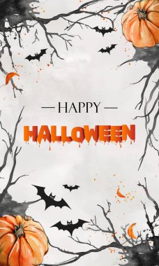 Suluboya cadılar bayramı çerçevesi şablonu. Suluboya balkabakları ve yarasalarla Cadılar Bayramı geçmişiniz kutlu olsun.. 