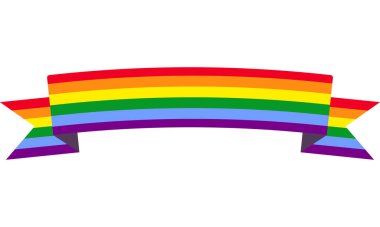 Lgbt bayrak kurdelesi. Igbt 'nin gökkuşağı bayrağı. LGBT halk aşk sembolü. Eşcinsel gururunu temsil eden bayrak.