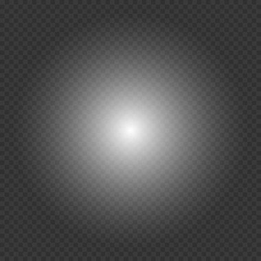 Beyaz ışık efekti. Yuvarlak ışık. Parlayan bir yıldız, parlayan bir kıvılcım. Işık huzmesi. Mercek fişekleri.