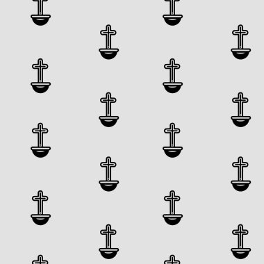 Tek renkli cadılar bayramı desenli haç, mezar taşı. Mezar. Cadılar Bayramı arkaplanı, vektörsüz desen.