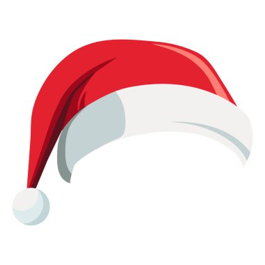 Gerçekçi Noel Baba şapkası, Noel resimlerinin tatil şapkası. Yeni yıl kırmızı şapkası. 