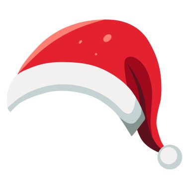 Gerçekçi Noel Baba şapkası, Noel resimlerinin tatil şapkası. Yeni yıl kırmızı şapkası. 