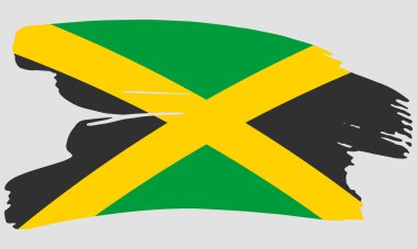 Jamaika bayrağı fırça boya dokusu. Grunge Jamaika bayrağı. Jamaika amblem fırçası konsepti