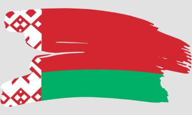 Belarus flag brush paint texture. Grunge Belarus flag. Belarus emblem brush concept clipart