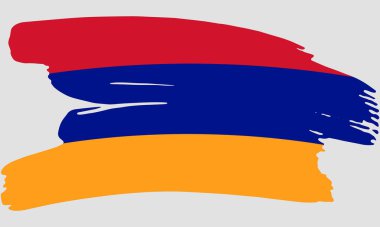 Ermenistan bayrağı fırça boya dokusu. Grunge Ermenistan bayrağı. Ermenistan amblem fırçası konsepti