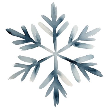 Suluboya kar taneleri. El çizimi suluboya kar tanesi. 