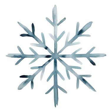 Suluboya kar taneleri. El çizimi suluboya kar tanesi. 