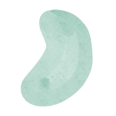 Suluboya şekil, leke, pastel yeşil renkli leke. El çizimi suluboya desenli nokta