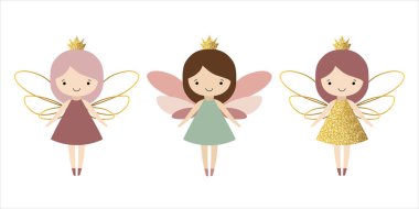 Altın elbiseli küçük periler. Şirin periler. Harika koleksiyon.