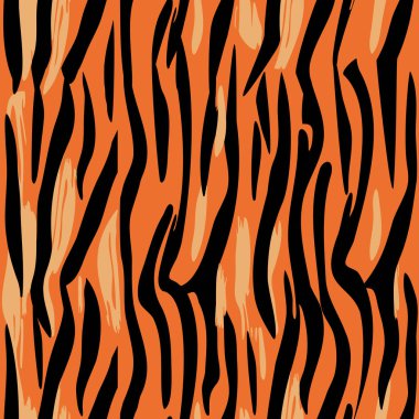 Kaplan derisi pürüzsüz desen. Kaplan baskısı. El çizimi vahşi hayvan kaplan derisi soyut doku