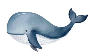 Tatlı suluboya balina. El yapımı su altı karakteri. Deniz hayvanları. Okyanusun sakini.