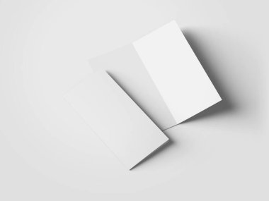 DL Çift Katlı Broşür Modeli 3B Hazırlama