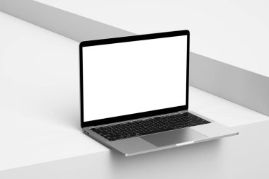 Realistic Laptop Screen Mockup 3d Rendering clipart