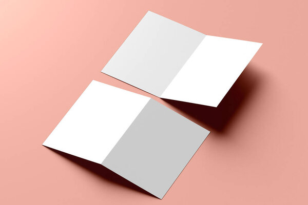 Bifold Brochure Mockup 3D Rendering