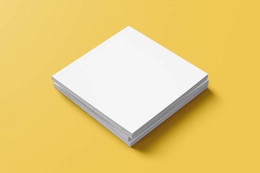 Mockup Square Dergisi Broşürü 3B Hazırlama