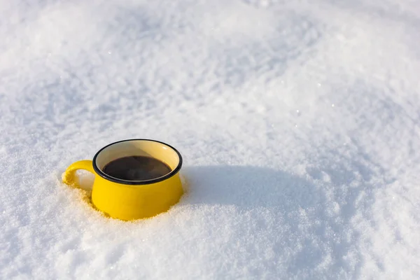 Káva Šálku Pozadí Zimní Téma — Stock fotografie