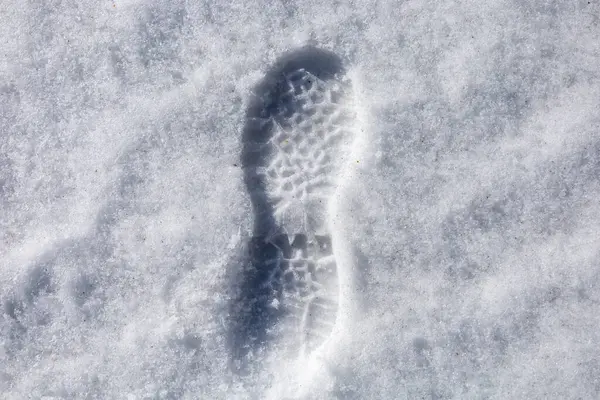 Pegada Neve — Fotografia de Stock