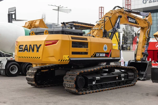 Tashkent Uzbekistan March 2023 Tractors Bulldozers Construction Heavy Equipment Sany — Stock Photo, Image