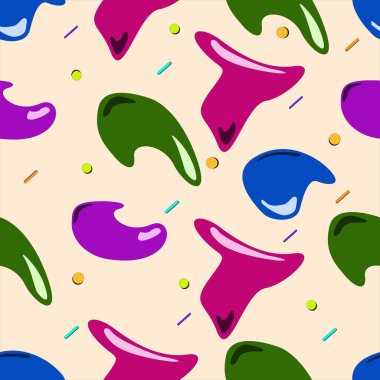 Kusursuz desen soyut çeşitli türler şekilli karalama renklidir