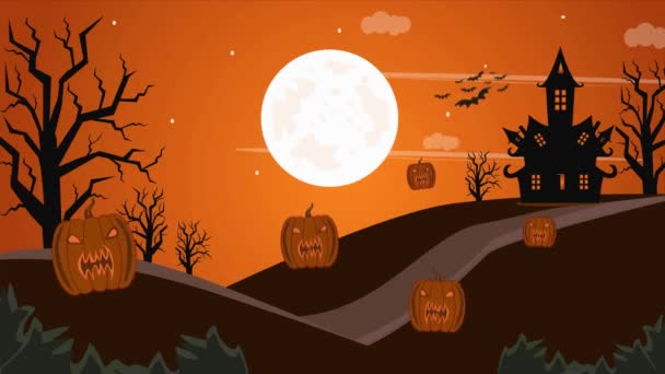 Geanimeerde Beelden Van Halloween Vieringen Deze Viering Gewijd Aan Herdenking — Stockvideo