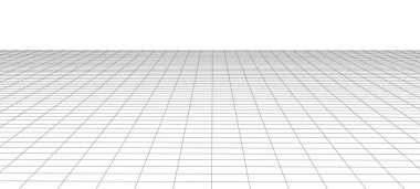 Soyut perspektif arka planı. 3B kablo vektör örgüsü.