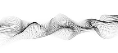 Beyaz arkaplandaki siyah noktaların gelecekçi dalgası. vektör illüstrasyonu.