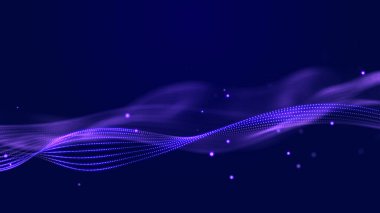 Müzikal parçacıkların gelecekteki dalgası. Çalışan veri akışı. Üç Boyut